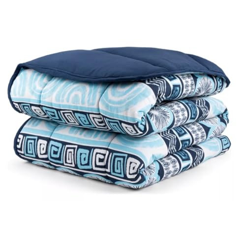 Edredom Malha 100% Algodão Dupla Face Solteiro, Queen e King. (Azul Marinho, Queen)