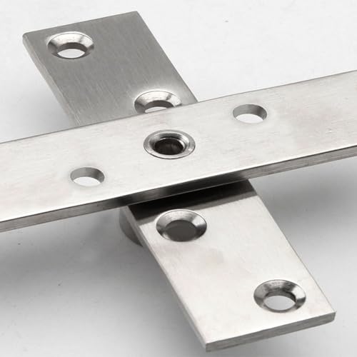Image of 360 Degree Door Pivot Hinge, Tiberham 2Pcs Stainless Steel Rotation Hidden Door Centre Shaft Pivot Hinges, Heavy Duty Concealed Rotating Door Hinge with Fixing Screws (3 x 0.7 Inches)