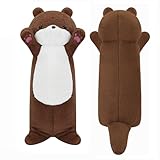 Gisqis Long Otter Plush Pillow Cute Weighted Stuffed Animal Otter Giant Stuffed Otter Animal Big Sea Otter Stuffed Animal Plushies Soft Otter Body Pillow Birthday for Kids Brown 25.2'