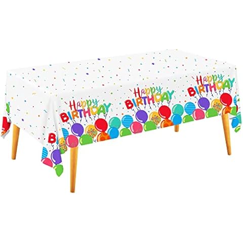 Gatherfun Birthday Disposable Tablecloth, Plastic Table Cover for Kid’s Birthday Party, 54”x108”, 3 PCS Cover