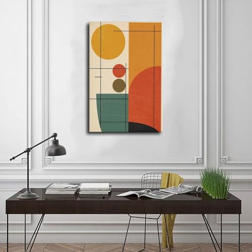 Poster médiéval abstrait géométrique sur toile : idée cadeau originale - 3