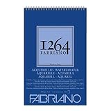 Fabriano Honsell Watercolour 19100648 Blocco da disegno a spirale 1264 300 g/m² DIN A5 20 fogli di carta satinata bianca naturale con acido a grana media per tutte le tecniche di asciugatura