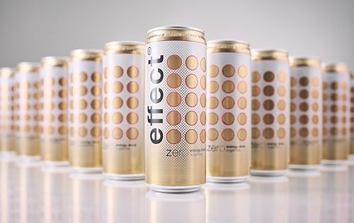 effect Energy Drink ZERO SUGAR – Tray mit 24 x 330 ml Energy Dosen Einweg, Koffeinhaltiges Erfrischungsgetränk ohne Zucker mit B-Vitaminen – einzigartig & erfrischender Geschmack, vegan