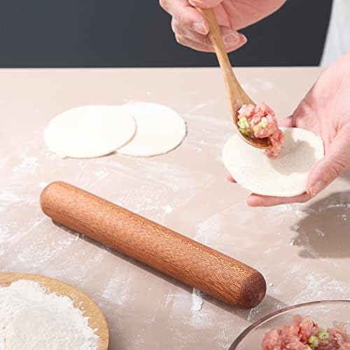 Kyraton Rolling Pin,Wood Rolling Pin Dough, French Rolling Pin for Baking Pizza Dough, French Dumpling Rolling Pin, Baking Pizza Dough Pie, Cookie Rolling Pin (7.9-Inch)
