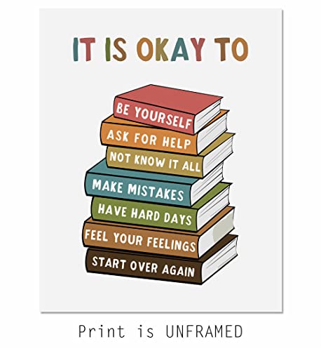 It Is Okay To Feel, Boho Classroom Decor, My Feelings, Classroom Poster, Educational Wall Art, Be Yourself, Playroom Wall Art Decor, School Counselor, Therapy Office Decor, No Framed (8x10 INCH) - Image 3