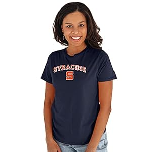 Reserve Collection by Blue 84 NCAA Syracuse Orange Womens Vintage Boyfriend Vault Tee, Syracuse Orange Navy, Large