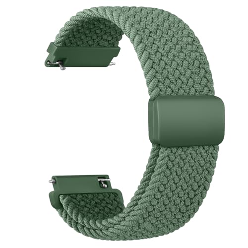 Image of Tobfit Soft Magnet Nylon Watch Strap Compatible for Samsung Galaxy Watch 4 /4 Classic (Watch Not Included), 20mm Smartwatch Nylon Single Loop Woven Band Straps for Men & Women