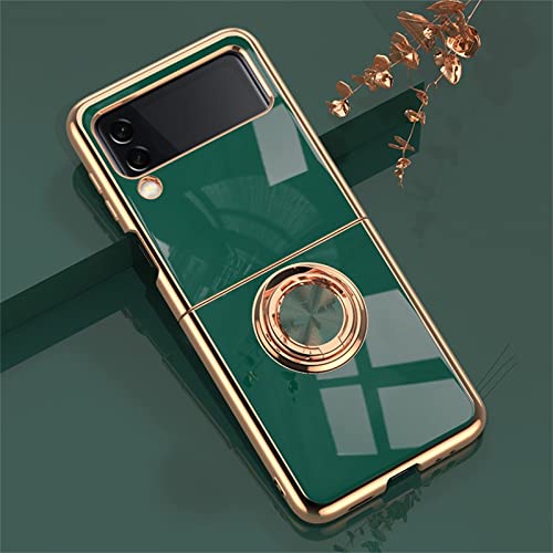 Coque Galaxy Z Flip 3 silicone vert avec anneau pour vos appels vidéo