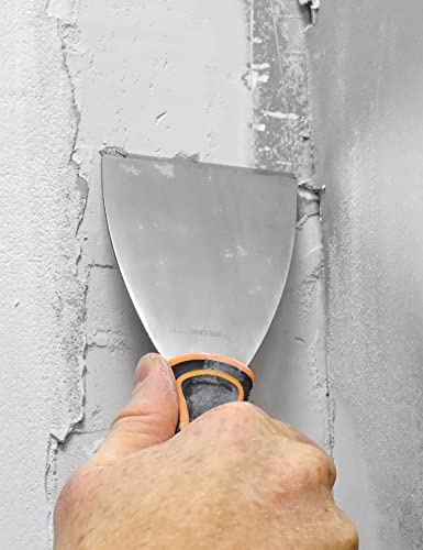 Rollingdog 3 Inch Stiff Chisel Scraper Putty Knife- Ergonomic Rubber Gripped Handle,Window Bead Glass Removal Tool, Wallpaper Stripping Tool #TOP4