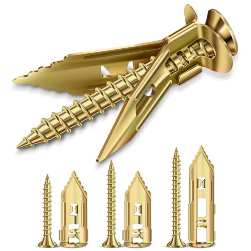 160 Pcs Self Drilling Drywall Anchors with Screws Kit, 3 Sizes Premium Zinc-Plated Manganese Steel...