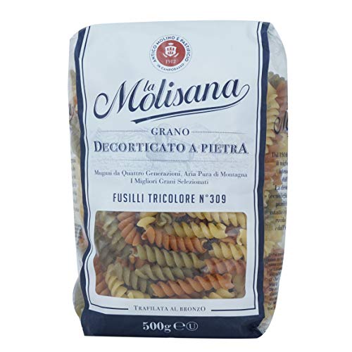 La Molisana Fusilli Tricolor N°309 Durum Wheat Semolina Pasta, 500 g