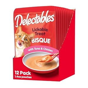 Delectables Bisque Lickable Wet Cat Treats – Tuna & Chicken, 1.4 oz (Pack of 12)