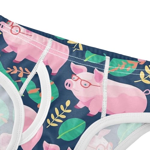 Wusikd Cartoon Pigs Boys' Underwear Cotton Pink Boys Briefs Soft Toddler Underwear 2T4