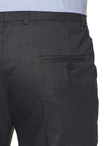 Image of Hang & Wear Men's Slim Formal Trousers (HWT895-3-32 Dark Grey 32W x 34L