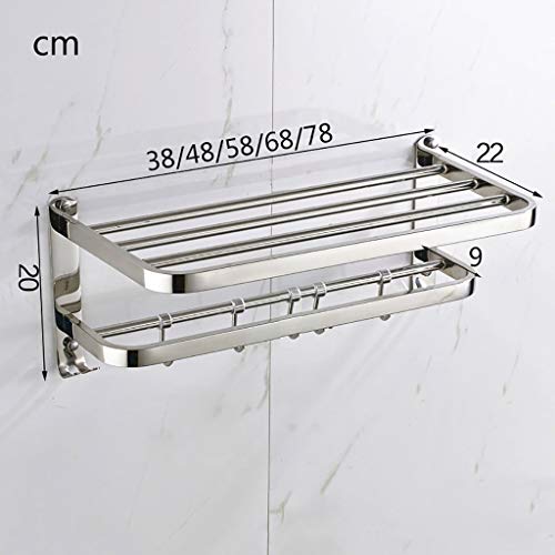Barre horizontale et étagère de bain en inox pour éviter le linge humide