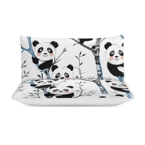 Linge de lit panda avec housse de couette respirante premium