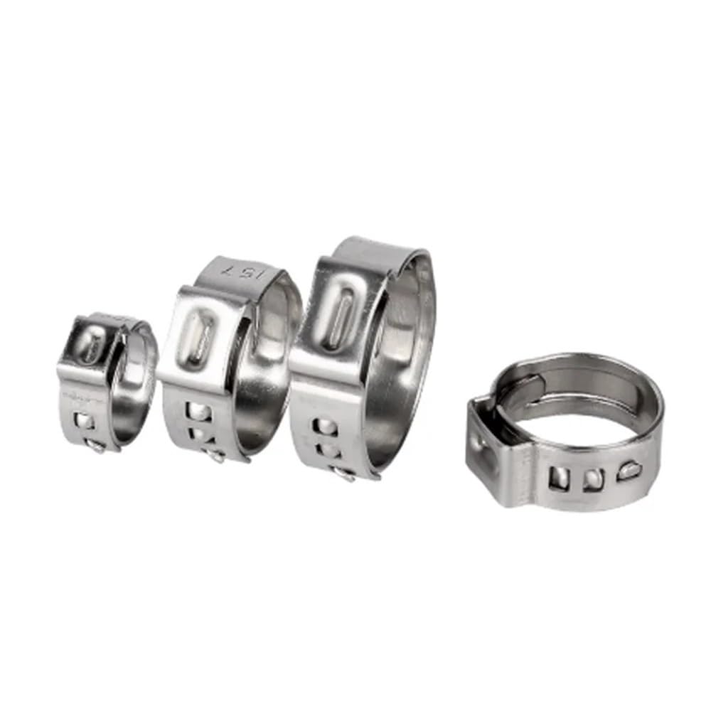 Ruxyoie One Color Single Ear 304 Stainless Steel O Clips 5.3Mm-21Mm Adjustable Fasteners For Fuel Water Air Pipe(17.8-21Mm-5Pcs)