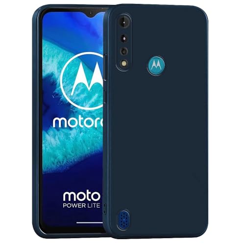 Image of Back Cover for Motorola Moto G8 Power Lite 4G | Full Camera Protection | Premium Liquid Silicon Case | Flexible Bumper Case for Motorola Moto G8 Power Lite 4G (Dark Blue)