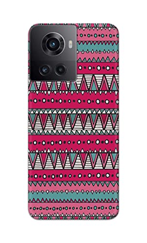 Image of Printed Hard Back Cover Case for OnePlus 10R 5G 80W | 150W Back Cover (Geometric Vintage Pattern) -1803