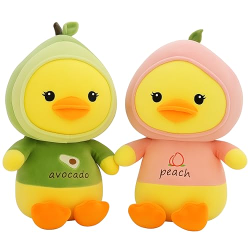 Image of Little Swag Cute Set of 2 Duck Soft Stuffed Toys, Plush Teddy Bear Animal Figure Dolls for Girls, Boys, Kids, Adults, Birthday Gift, Home Decor & Car Decoration - 35 cm