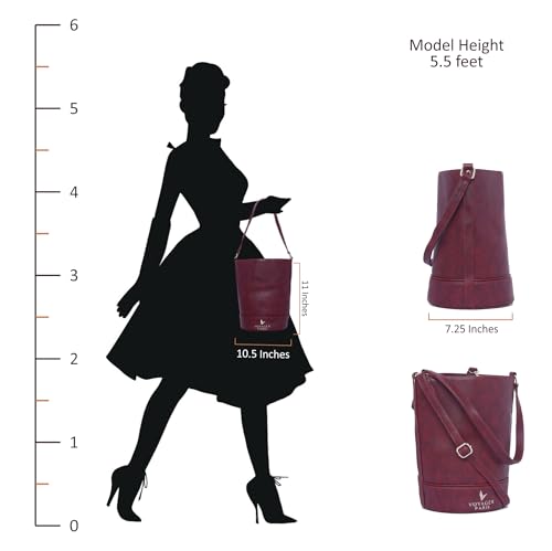 Image of Camelia Bucket Bag | Women Vegan Leather Shoulder bag | Adjustable Sling Strap | Larger Capacity Tall Bag | | Ideal For Shopping Office & Travel