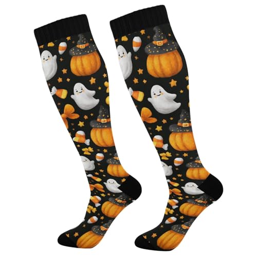 Image of Pigsaly Womens Compression Socks Yellow Stars Funny Brown Capybara Knee High Socks Athletic Tube Sock Outdoor Sport Socks
