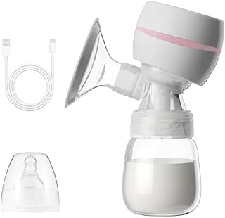 Hosioe Bomba de leite portátil integrada com tela de LED Bomba de mama elétrica para amamentação 3 modos 9 nível de sucção baixo ruído com protetor de mama de silicone de 22 mm 180 ml garrafa de leite