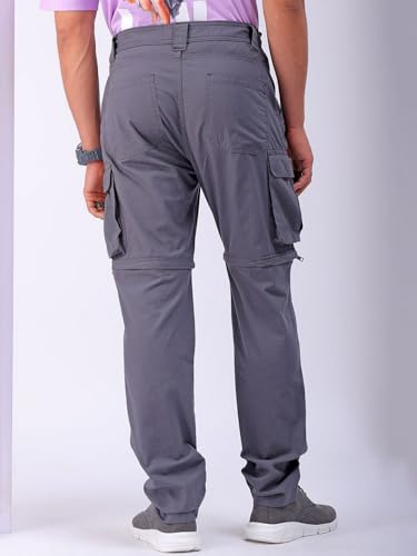 Image of The Indian Garage Co Men Relaxed Fit Solid Mid-Rise Cargos