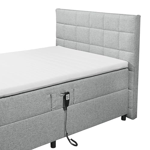 MARIBORSKO 6 Polsterbett 120x200 elektrisch verstellbar, Silber - Bequemes Doppelbett mit 9-Zonen-Federkern Matratze & HR 30-Topper - 131 x 112 x 210 cm (B/H/T) – Bild 6