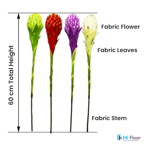 Image of Enhance Your Space with Artificial Leaf Decor Foliage for Stunning Interiors Decorative Items for Home;Office; Room; Living Room; Table; (Without Vase) (Pack of 1, Four-Clr)
