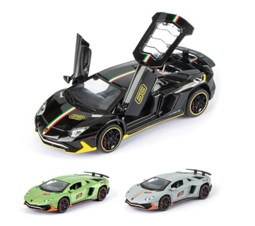 Image of Invite 1:32 Scale Lamborghini LP780-4 Alloy Die-Cast Car Model | Metal Toy Supercar with Openable Doors, Lights & Sound | Pull Back Vehicle for Kids & Collectors [Multicolor][Pack of 1]