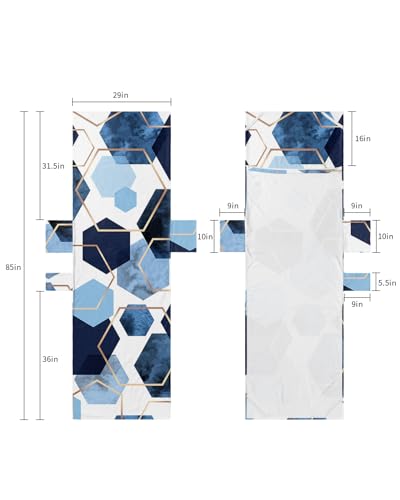 Blue Geometric Beach Lounge Chair Towel Cover, Soft Chaise Lounge Towel with Side Pockets Patio Pool Chairs Cover for Beach/Pool Sunbathing 29x85 Yellow Modern Abstract Art Aesthetics