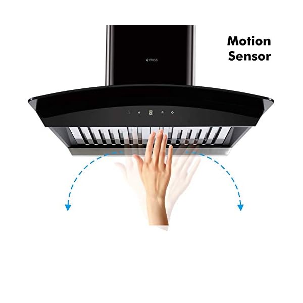 Elica 60 cm 1200 m3/hr Auto Clean Chimney (WDAT HAC 60 MS NERO, Touch