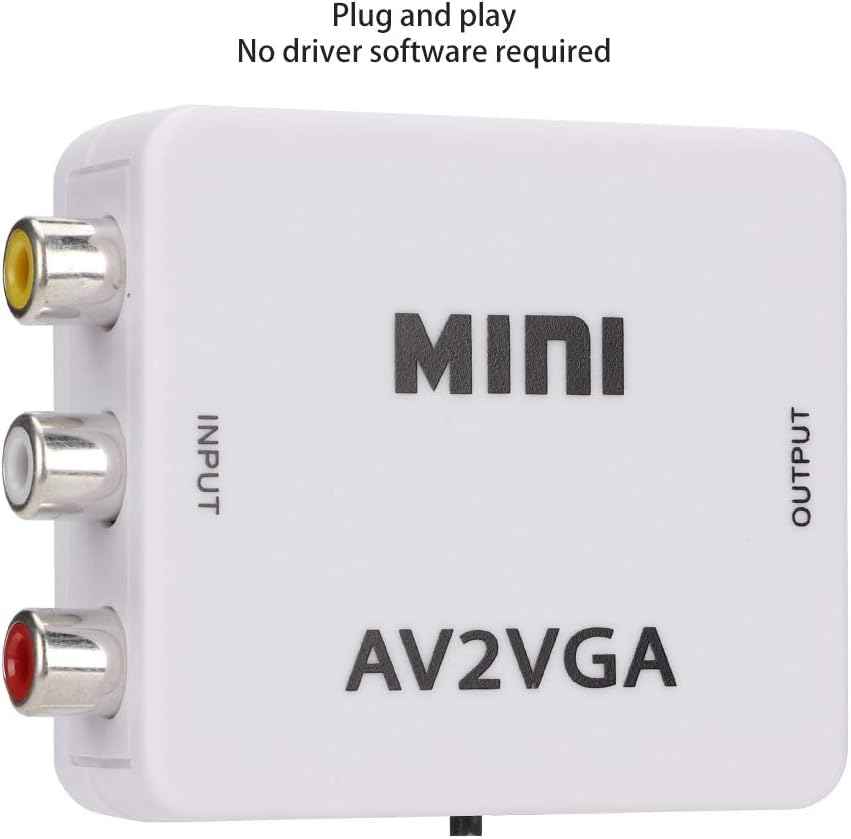 Image of NEXSA RCA AV to VGA Audio Video Converter with USB Cable | Bridges older RCA video devices to computer monitors. Delivers crisp 1080p output quality with advanced image denoising
