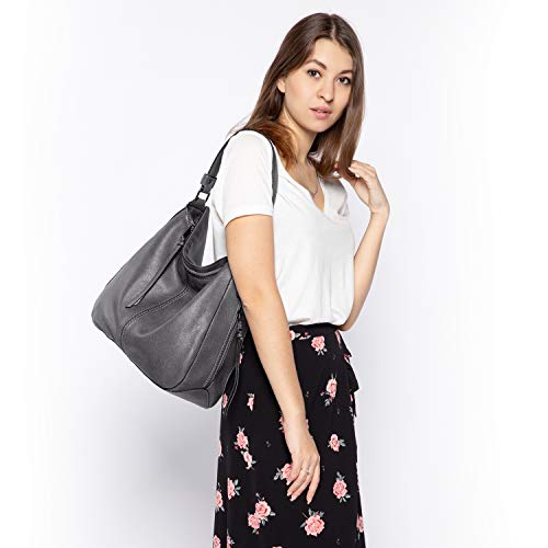 Image of Realer Hobo Crossbody Bags for Women Designer Faux Leather Hobo Handbags Retro Large Size Shoulder Bag Bucket Purse
