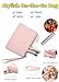 2 Pack Small Zipper Pouch Mini Makeup Bag for Purse Lipstick Cosmetic Travel Make Up Organizer for Women Essentials, Car Change Coin Holder 4.5 x 6.5 Clutch Stadium Approved Wristlet, Pink Silver