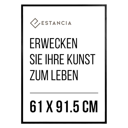 Estancia Black Wooden Picture Frame 61 x 91,5 cm with Shatterproof Acrylic Glass, Photo Frame, 61 x 91,5 cm Wooden Picture Frame, Black 61 x 91,5 cm Picture Frame, 61 x 91,5 cm