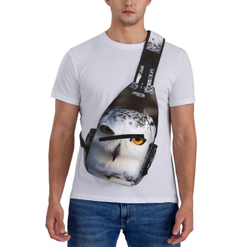 Snowy Owl Eyes Sling Bag mochila cruzada urbana negra miniatura 2