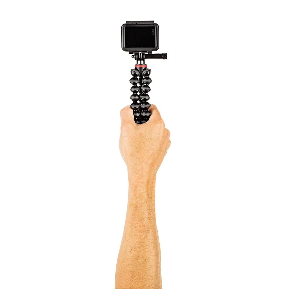 JOBY GorillaPod 500 Action, Mini Treppiede Flessibile con Attacco a Snodo per GoPro, 360° e Altre Action Camera, Portata Max 500 g, JB01516-BWW
