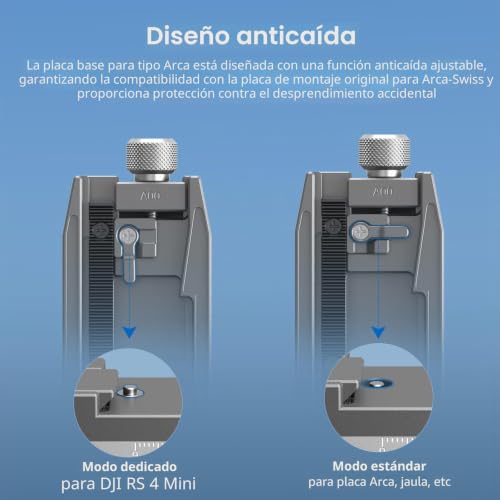 Placa Arca-Swiss para DJI RS 4 Mini SmallRig con diseño anticaídas 5