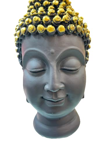 Image of AUGEN Polyresin Buddha Idol Gold Black Statue Showpiece for Home Decor Decoration and Gifting (1 Piece,G2-316)