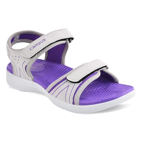 Image of Campus Women's GC-2208L (A) L.GRY /D.PRPL Sandal - 4UK /India 1 Pair