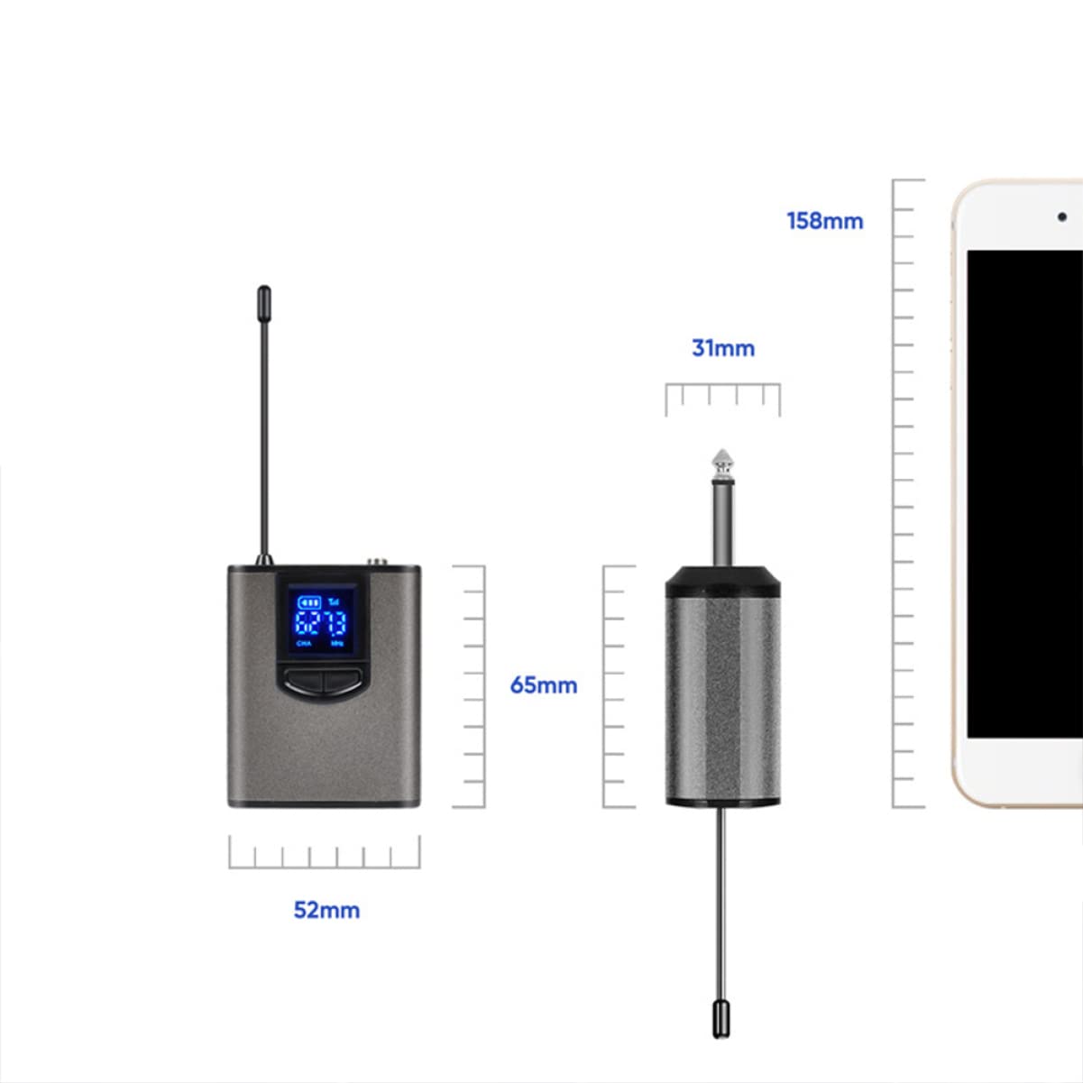 Kisangel Microfono Wireless Portatile con Clip per Collo per Insegnanti e Formatori Multifunzionale Compatibile con Computer e Console Audio