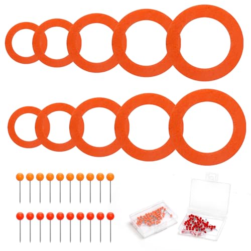 APOMOONS 10 Stück Orange Gefühlt Dart übungsringe und 100 Stück Pinnadeln, Dart Zubehör Trainingsringe Dartscheibe Schutzring Stecknadeln Darts Schutzring für Anfänger üben das Training