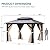 YITAHOME 10x12ft Gazebo Double Roof Hardtop with Nettings and Curtains, Heavy Duty Galvanized Steel Outdoor Vertical Stripes Roof for Patio, Backyard, Deck, Lawns, Brown