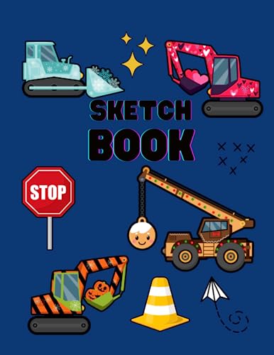 Sketchbook: Cute Truck Sketchbook, Large Blank Sketchbook For Boy, 100 Pages, 8.5" x 11", For Drawing, Sketching & Crayon Coloring (Kids Drawing Books)