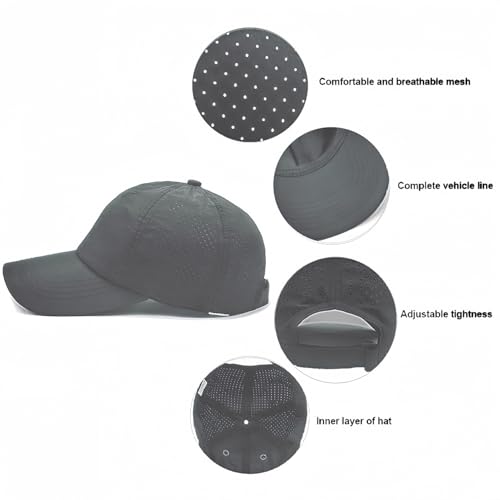 Image of Quick Dry Fit Baseball Cap - Water Repellent Sun Hat for Fishing, Running, Hiking, Golf, Surfing, Sailing, Boating