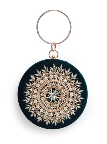 Image of THE TAN CLAN Ifrah Hand Embroidered Clutches for women Purses Luxury Evening Handbags for ladies