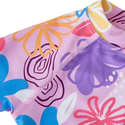 Image of UMELOK Baby Girl One Piece Swimsuit Infant Rash Guard Bathing Suit | UPF 50+ Sun Protection Swimwear,Full Zip,Long Sleeves,Soft And Comfortable Fabric,Swimming Pool,Beach