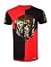 SCREENSHOT SCREENSHOTBRAND-764 Mens Hipster Hip-Hop Urban Tees - Street Fashion Longline Gold Stamp T-Shirt Medusa Block-Red-XLarge